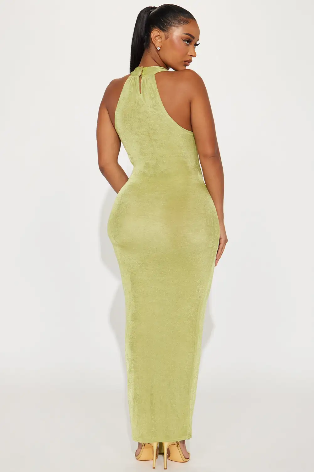 Layla Draped Maxi Dress - Chartreuse