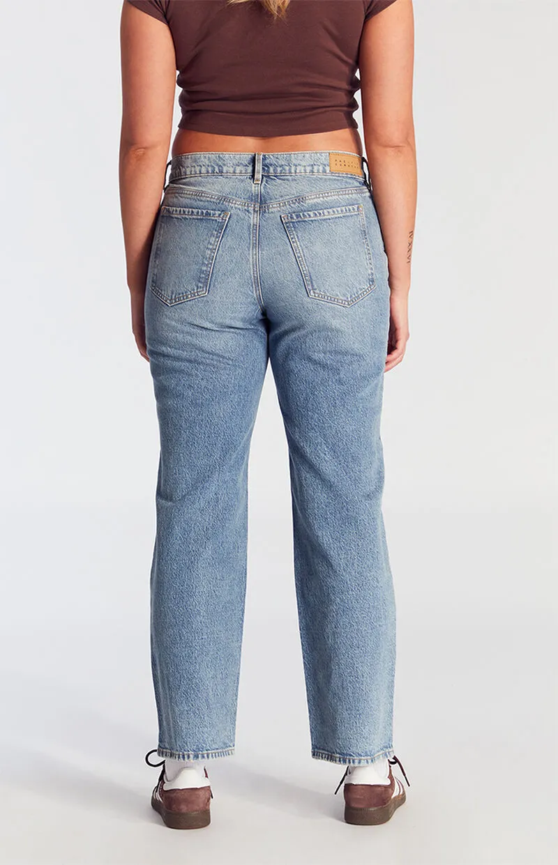 PacSun Jordyn Stretch Low Rise Straight Leg Jeans Medium Indigo