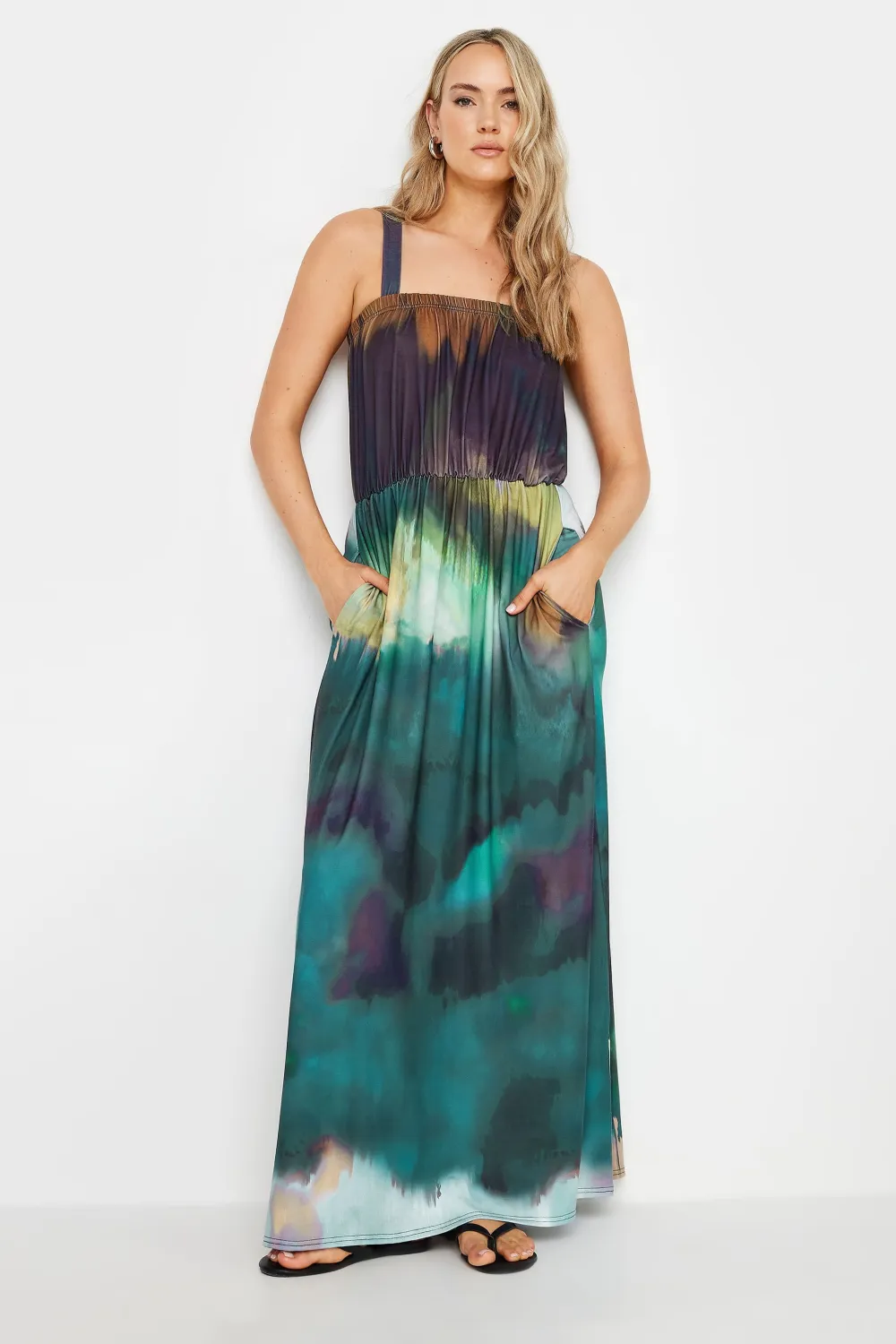 LTS Tall Green & Purple Ombre Maxi Dress
