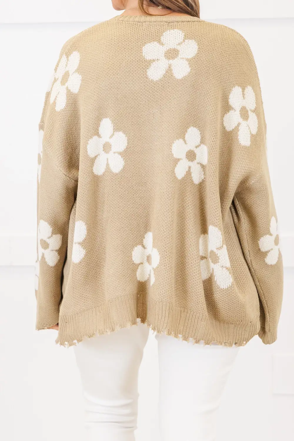 Leave Flowers Cardigan, Taupe