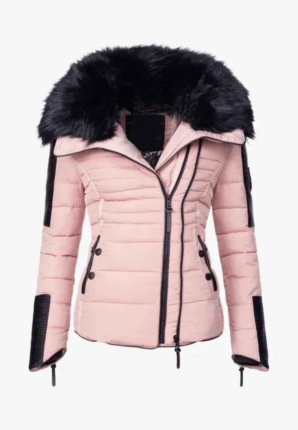 Women's short parka coat black