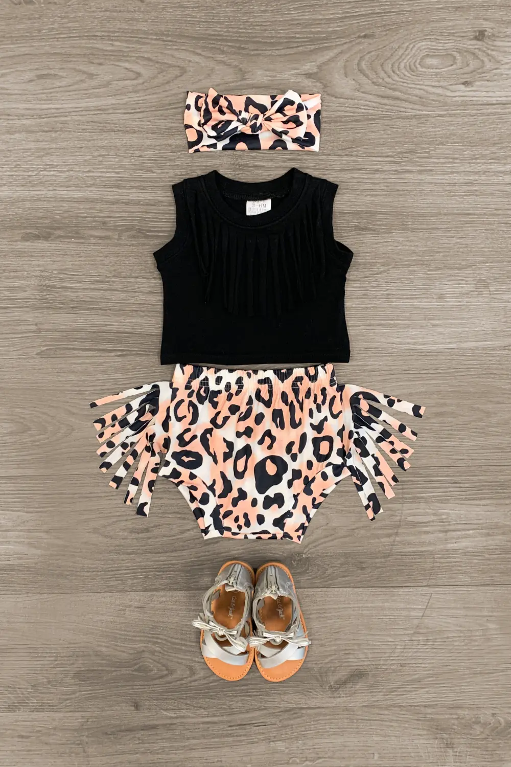 Black & Cheetah Infant Bloomer Set