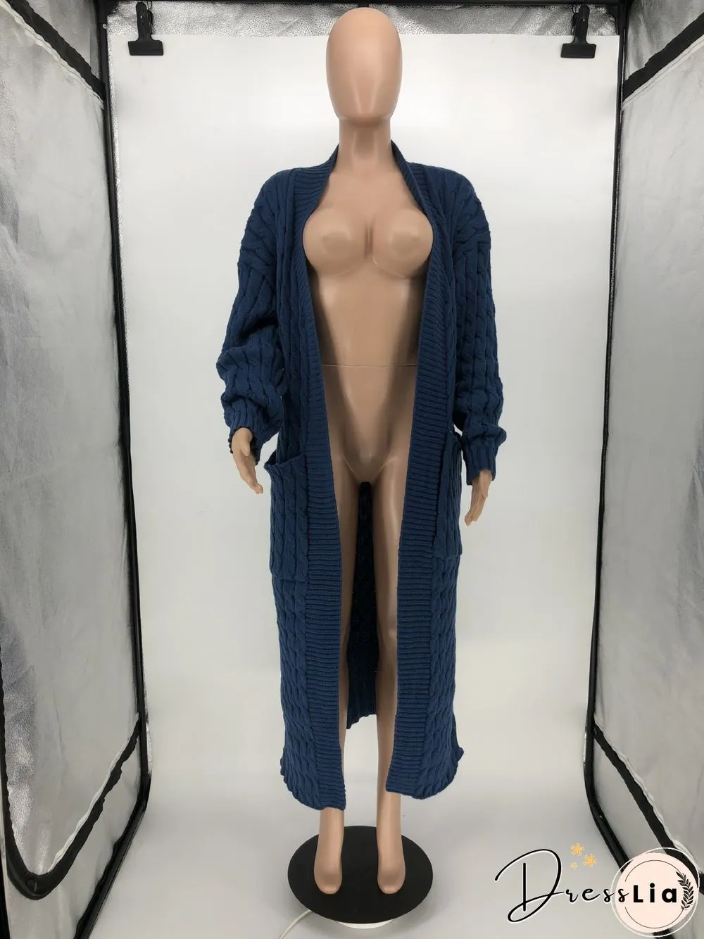 Winter Crochet Loose Long Twist Sweater Cardigan