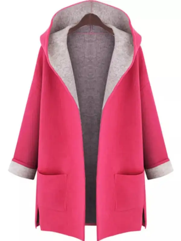 Women's Autumn And Winter Mid-Length Hooded Woolen Coat