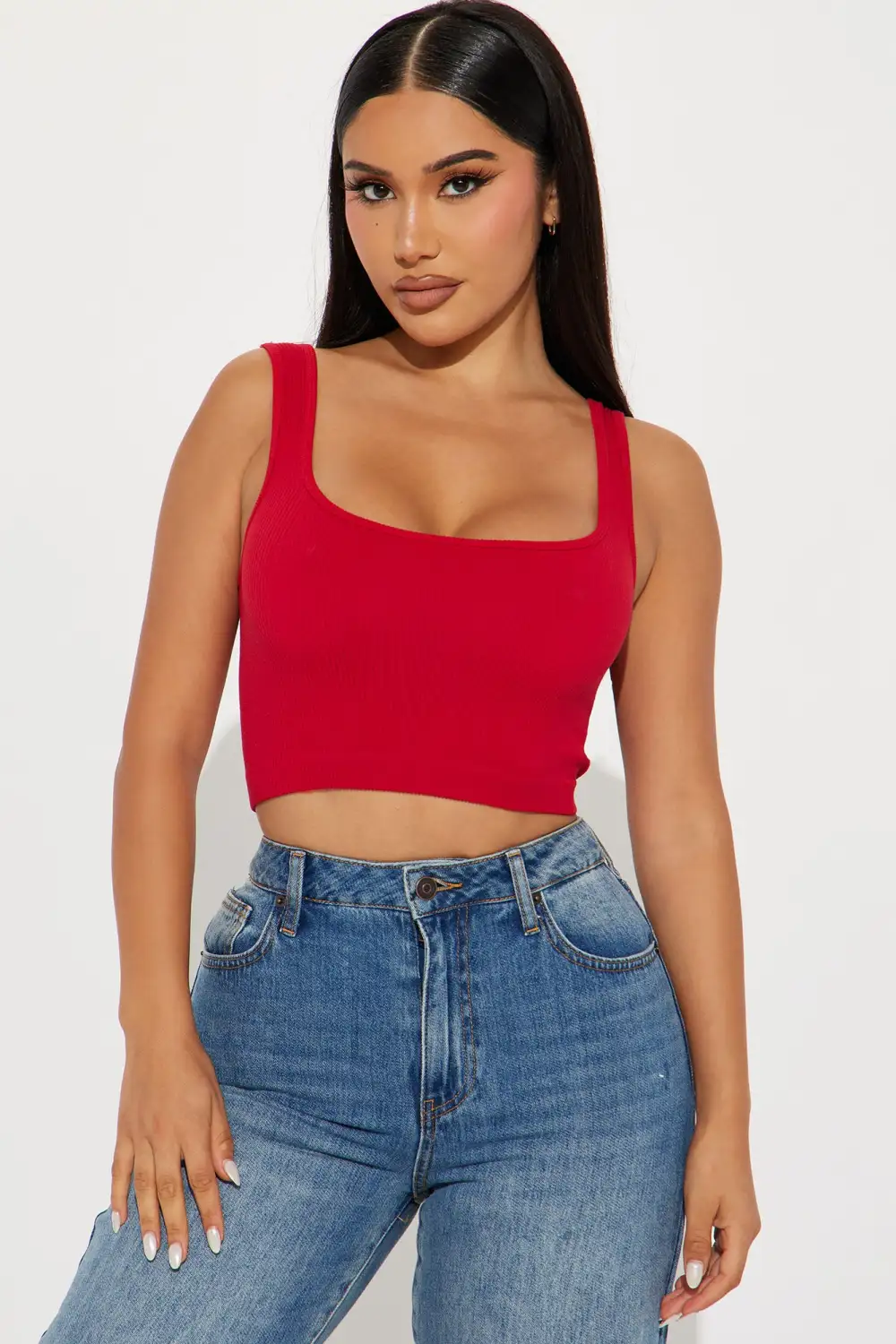 Yelisa Seamless Crop Top - Dark Red