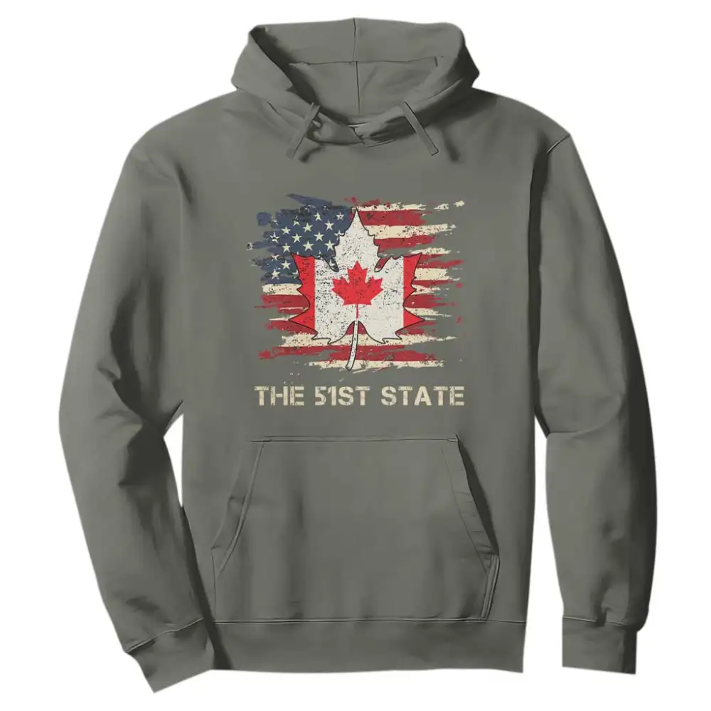Canada The 51st State Hoodie Canadian Maple American Flag TS09