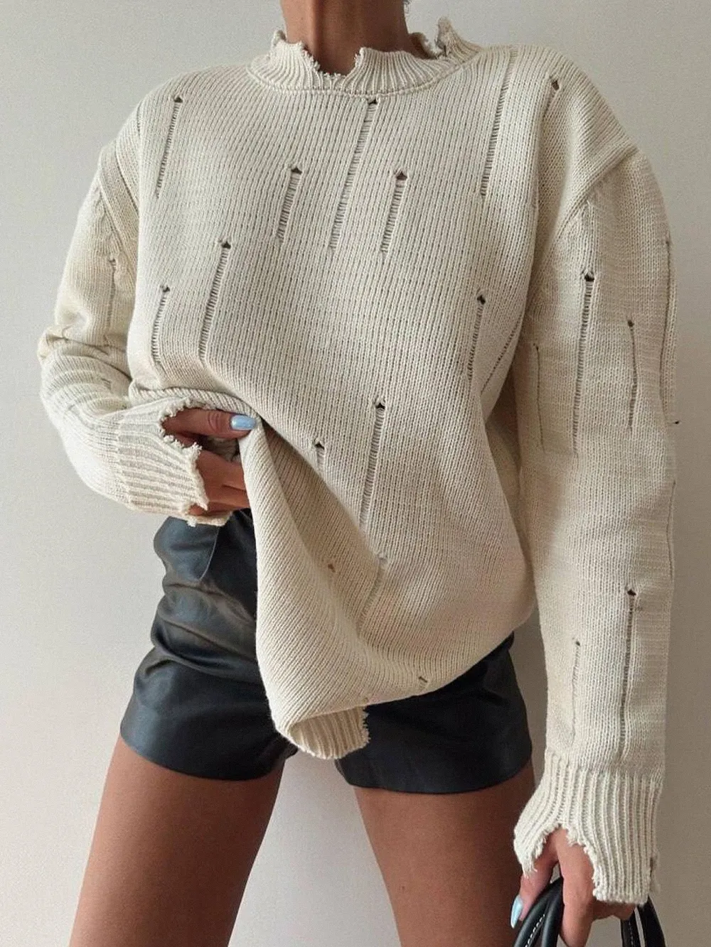 Vintage Distressed Turtleneck Sweater