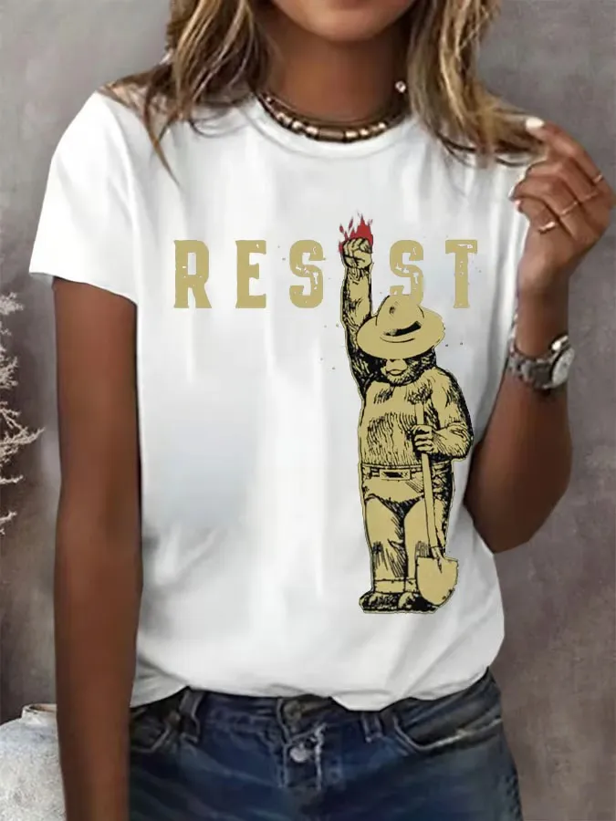 Women'S T-Shirt Women'S Protect Our National Parks Print Round Neck T-Shirt
