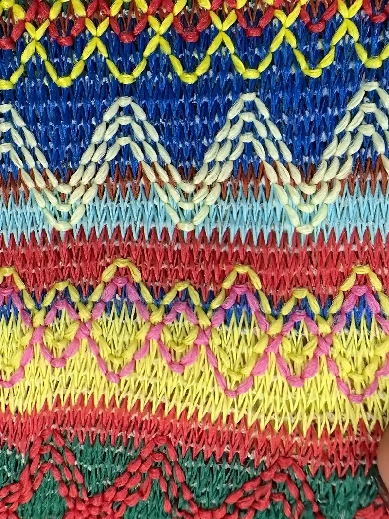 Striped Pattern Square Neck Tank Dress, Vintage Sleeveless Split Slim Dress For Spring & Summer, Women's Clothing