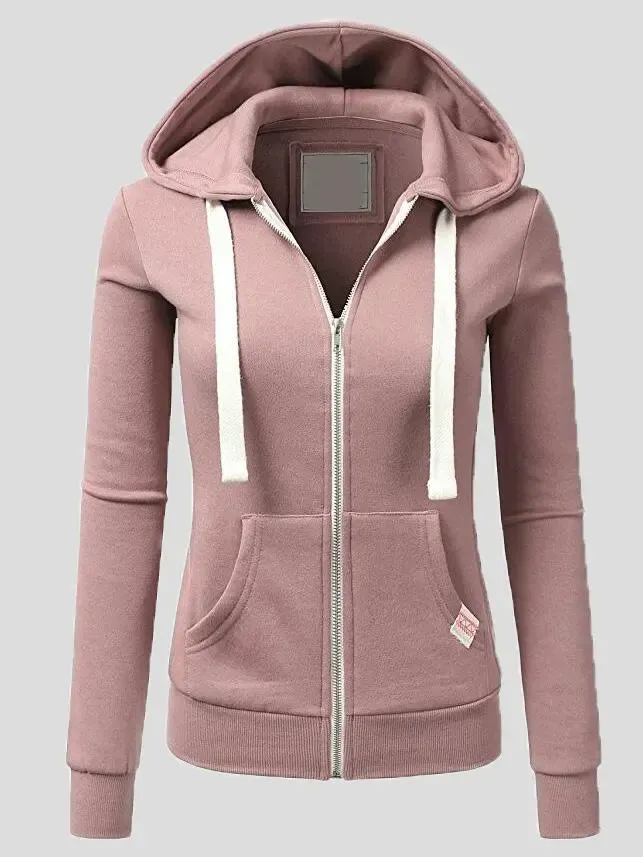 Women's Coats Sports Cardigan Zip Pocket Hooded Coat