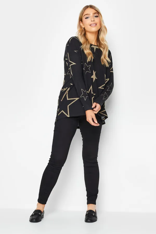 M&Co Black Star Print Jumper