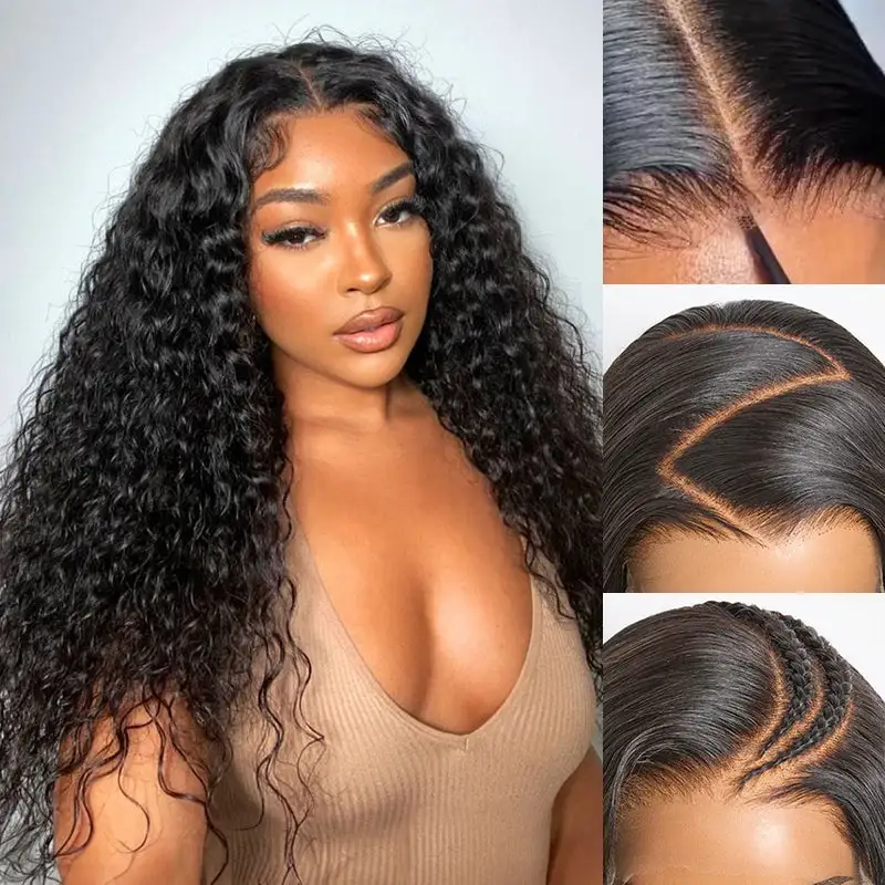 Real HD| Water Wave Glueless Lace Closure Wig 250% Raw Virgin Human Hair Wig