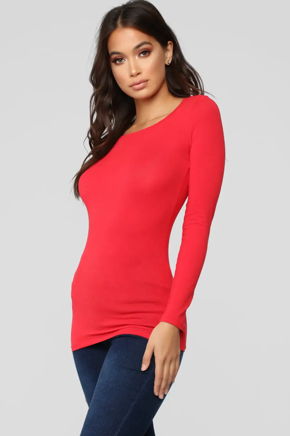 Julia Long Sleeve Top - Red