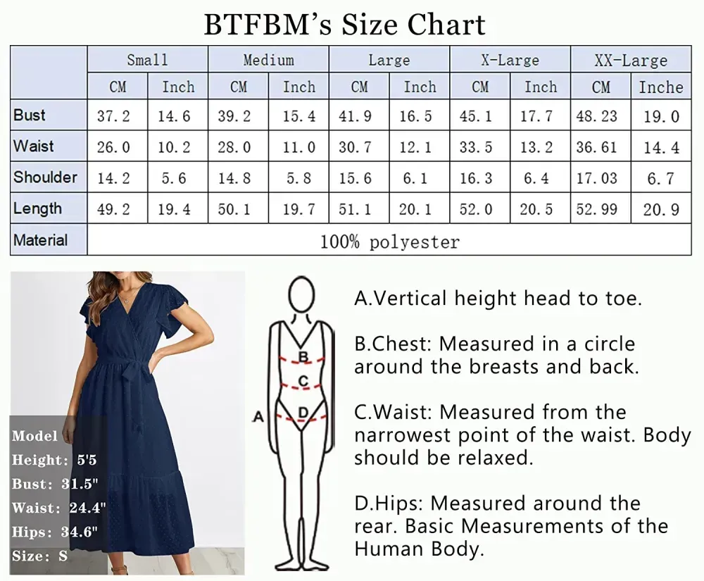 Women Summer Bohemian Floral Casual Wrap V Neck Ruffle Cap Sleeveless Belt A-Line Pleated Hem Swing Midi Sun Dress