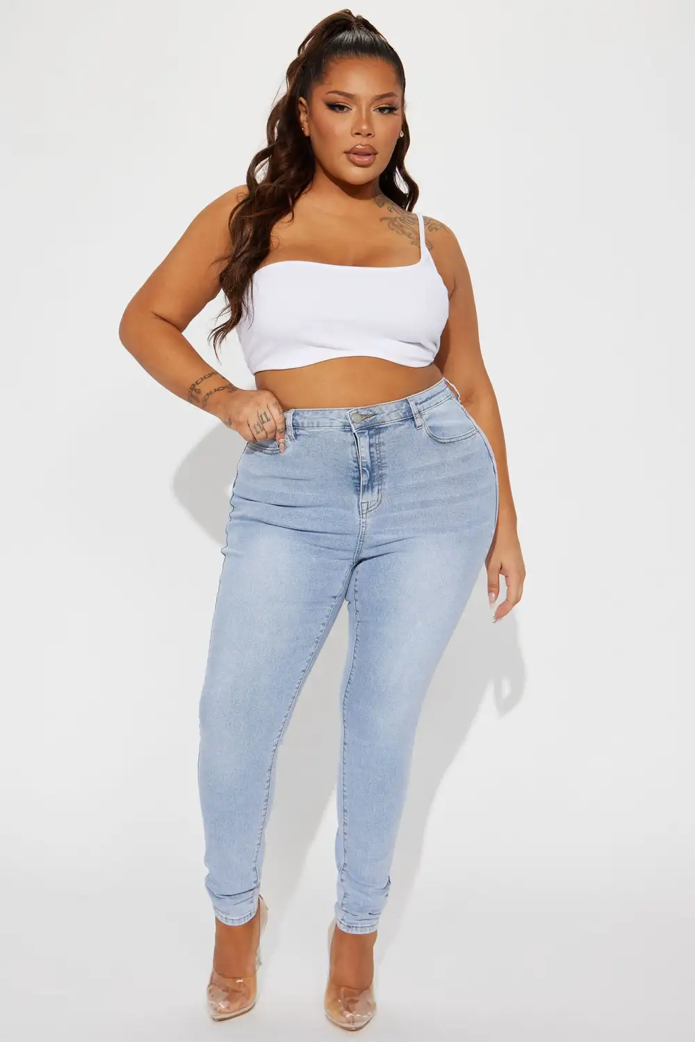 San Diego Sculpting High Rise Stretch Skinny Jeans - Light Wash