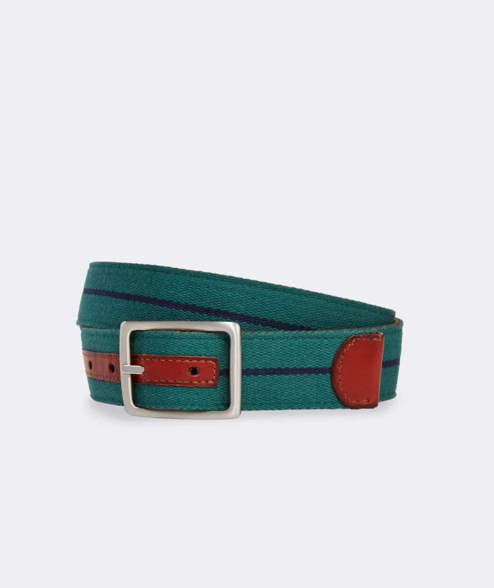 Leather & Webbing Reversible Belt