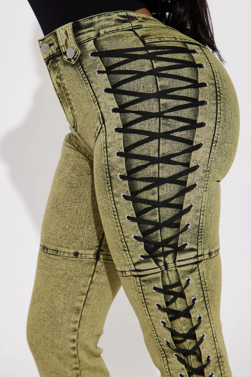 Tap In Lace Up Pant - Olive
