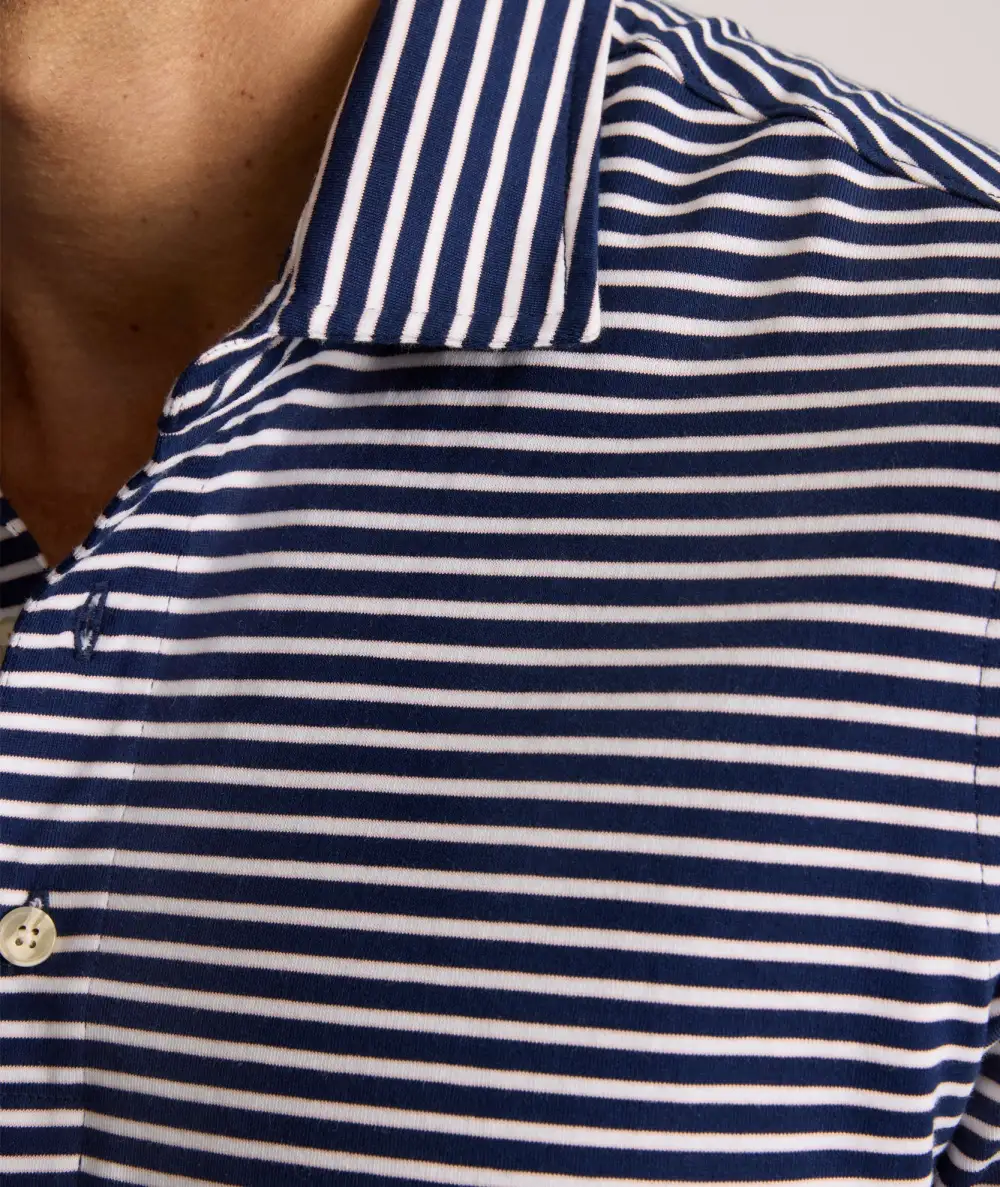 Striped Jersey Performance Polo