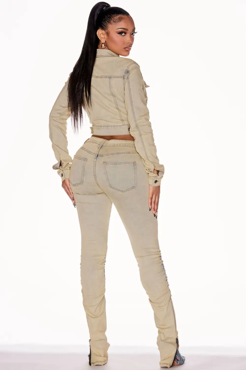 Frontrunner Tinted Stretch Moto Skinny Jeans - Light Wash