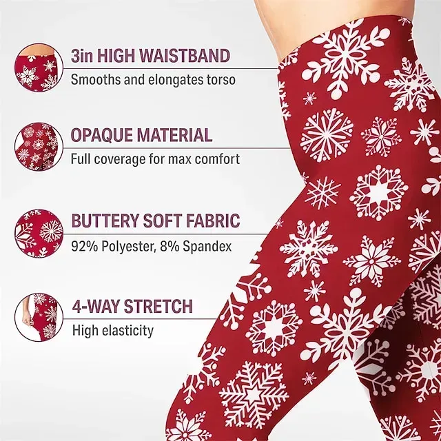 Santa Claus Leggings Jogger Pants Women's Christmas Christmas Christmas Eve Adults' Christmas New Year Eve Polyester Lycra Spandex Pants