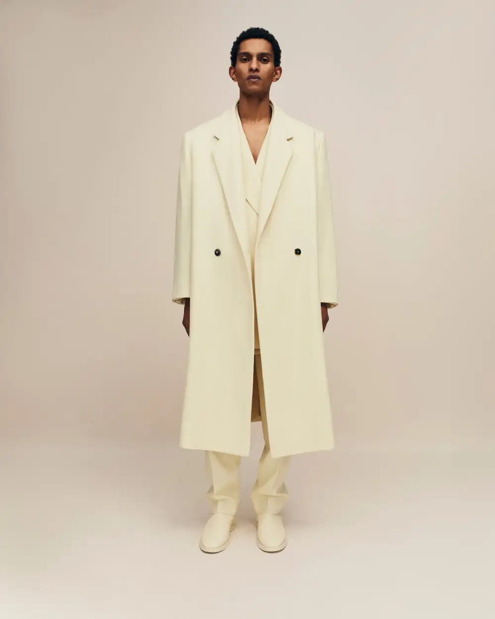 Wool Gabardine Double Breasted Overcoat