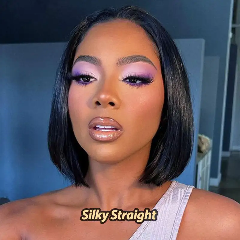 Glueless Black Straight Bob Wig #1 Jet Black Transparent Lace Wig 100% Virgin Human Hair
