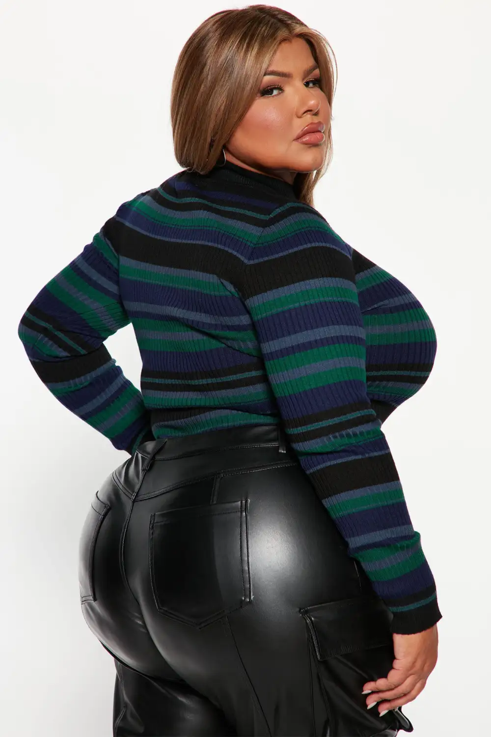 Warm My Body Sweater Bodysuit - Hunter