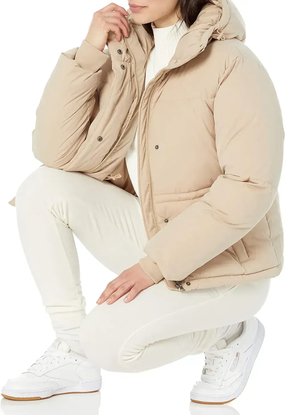 Women's Short Waisted Puffer Jacket (Available in Plus Size)