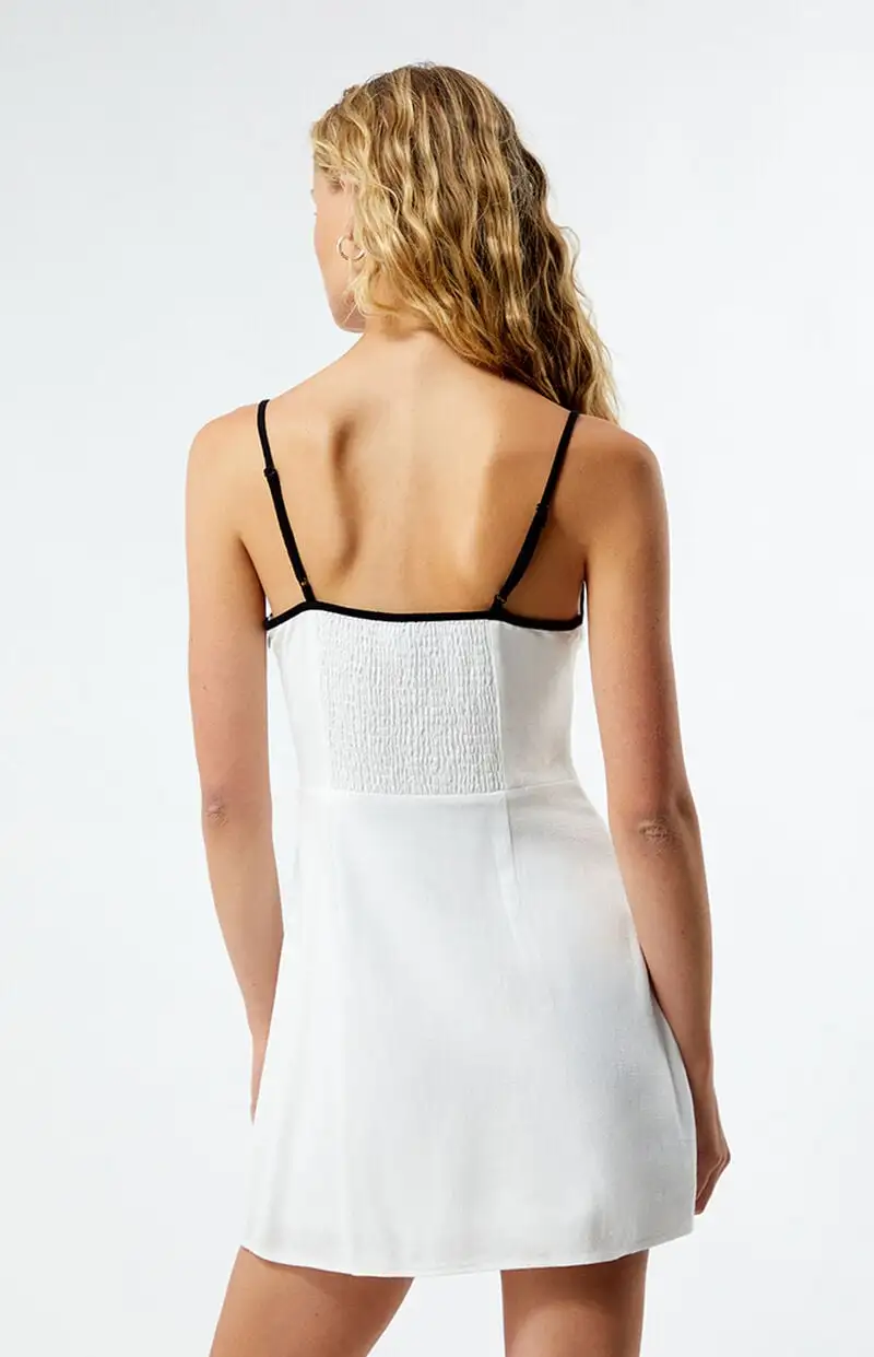 LA Hearts Contrast Linen Mini Dress