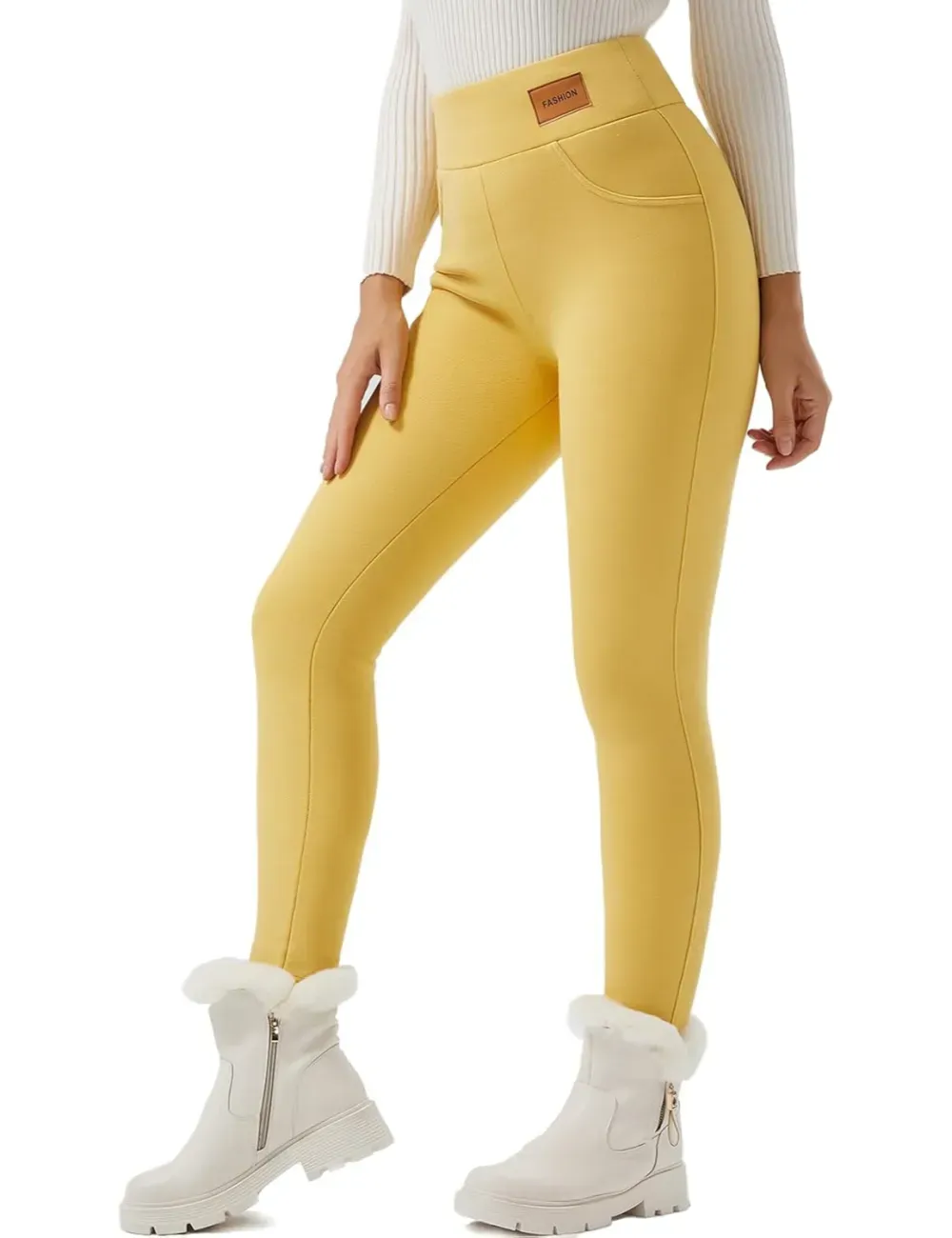 Women Winter Warm Thick Leggings Fleece Lined Stretchy Soft Thermal Sherpa Pants High Waist Tights