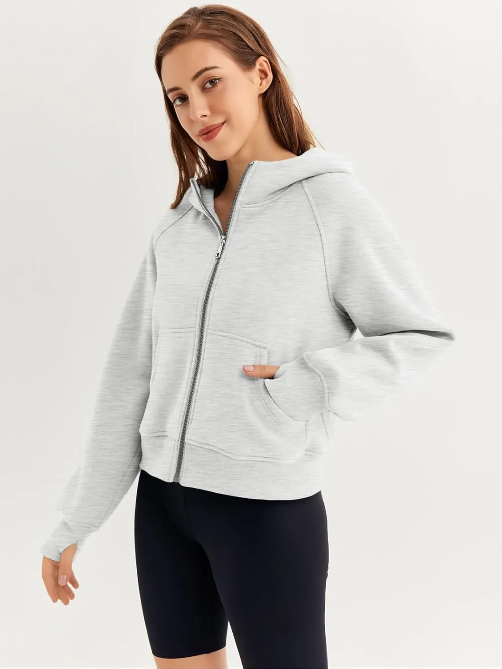 Womens Zip Up Hoodies Fleece Jackets Oversized Sweatshirts Fall Fashion Outfits 2024 Sweaters Winter Clothes
