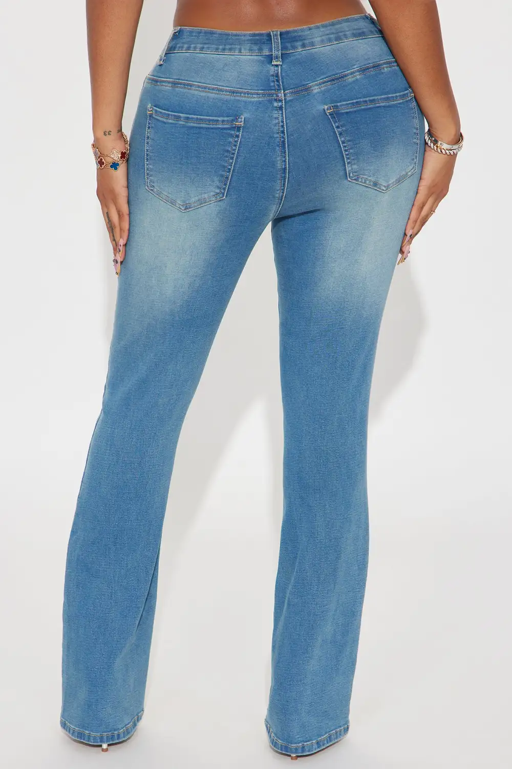 Play By My Rules Stretch Bootcut Jeans - Light Wash