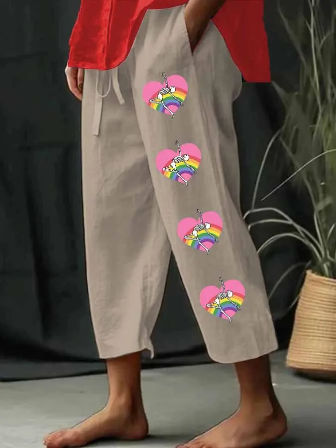 Women'S Pride Month Heart-Shaped Printed Pants