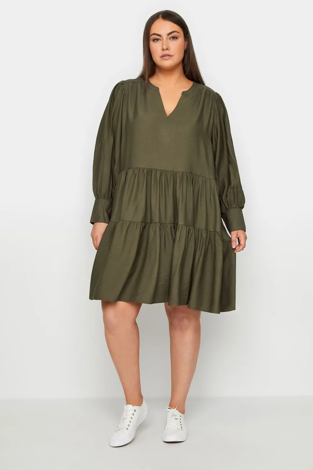 Evans Green Bianca Tiered Dress