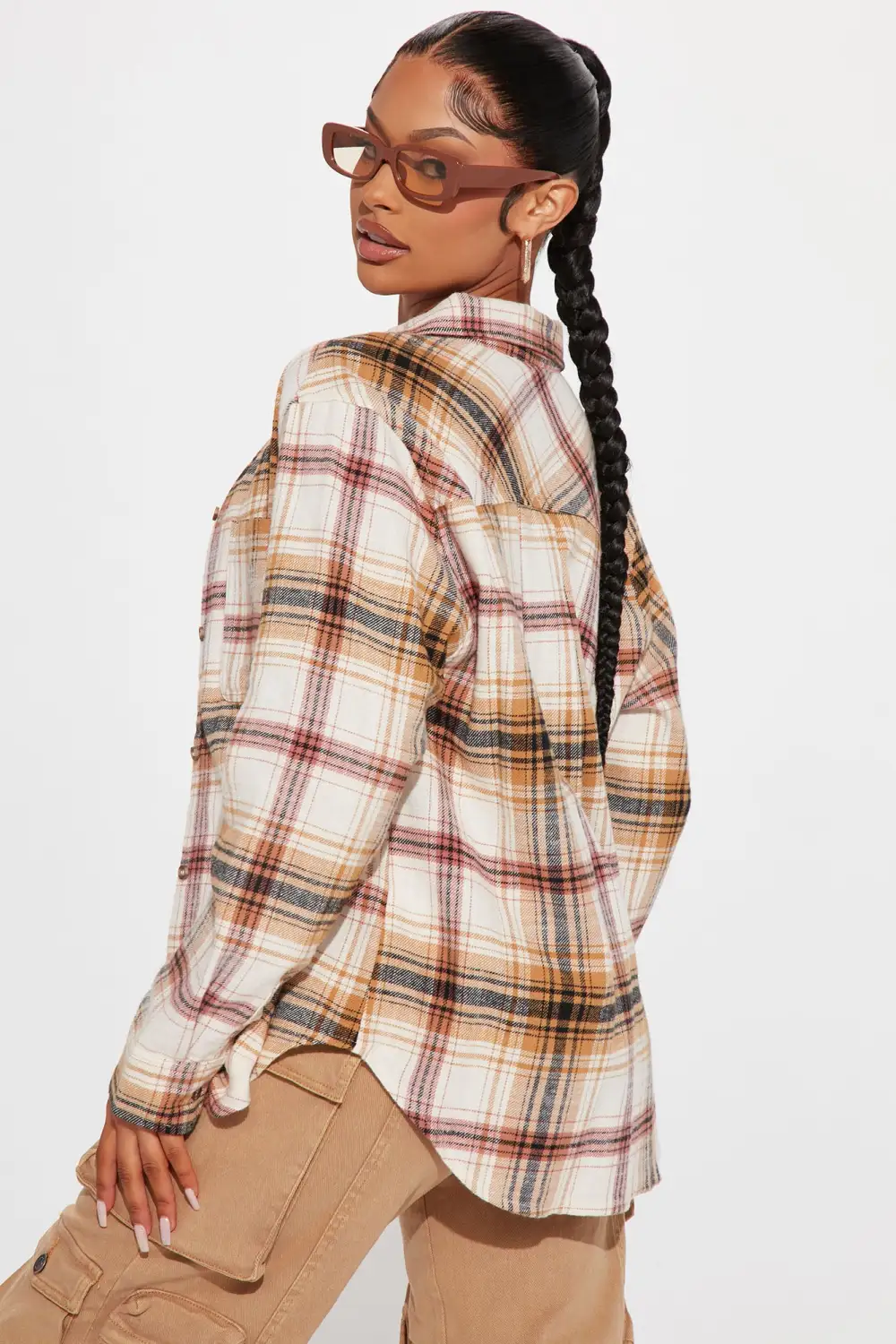 Sunday Feeling Plaid Shirt - Taupe/combo