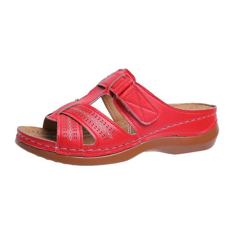Womens Velcro Slingbacks Flat Heel Sandals