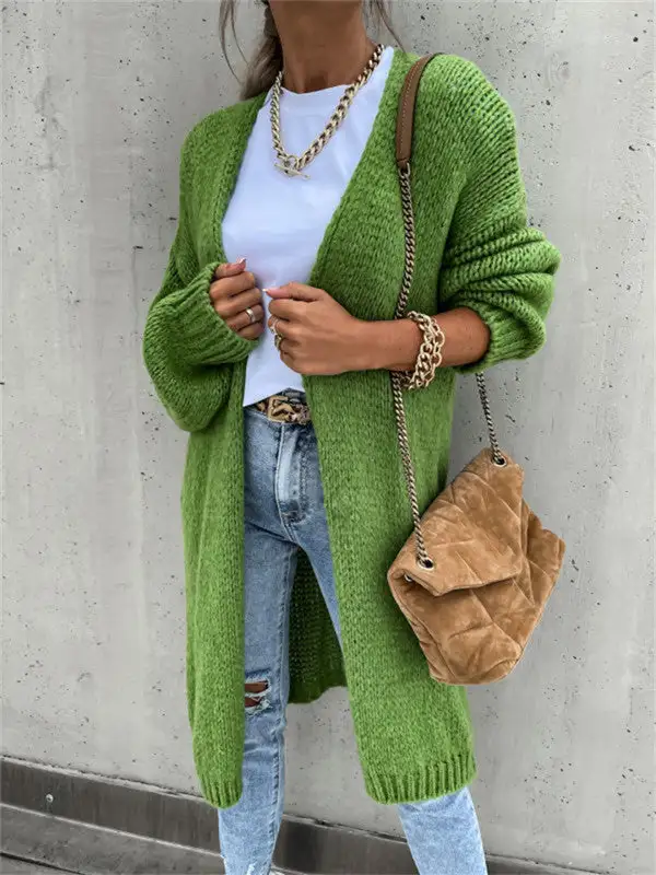 Solid Color Comfy Loose Sweater Cardigan