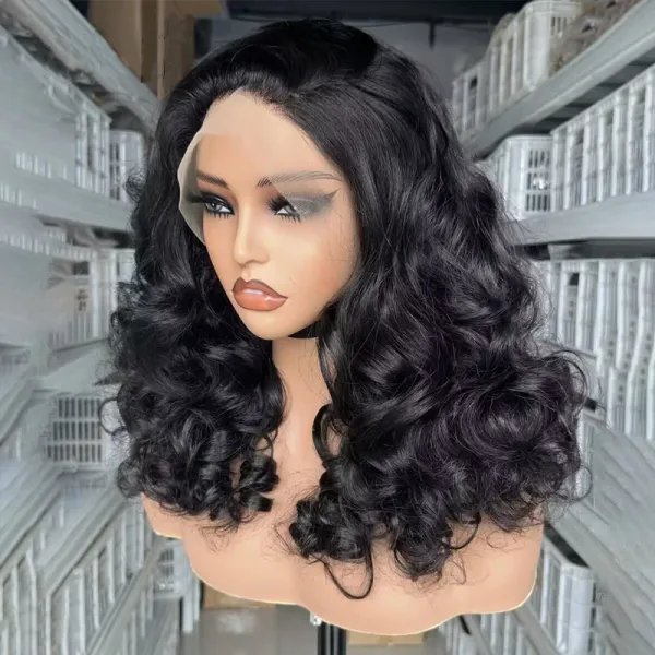 Super Double Drawn Vietnamese Raw Hair Bouncy Curls Hair Funmi Wig 13×6 Lace Frontal Wigs