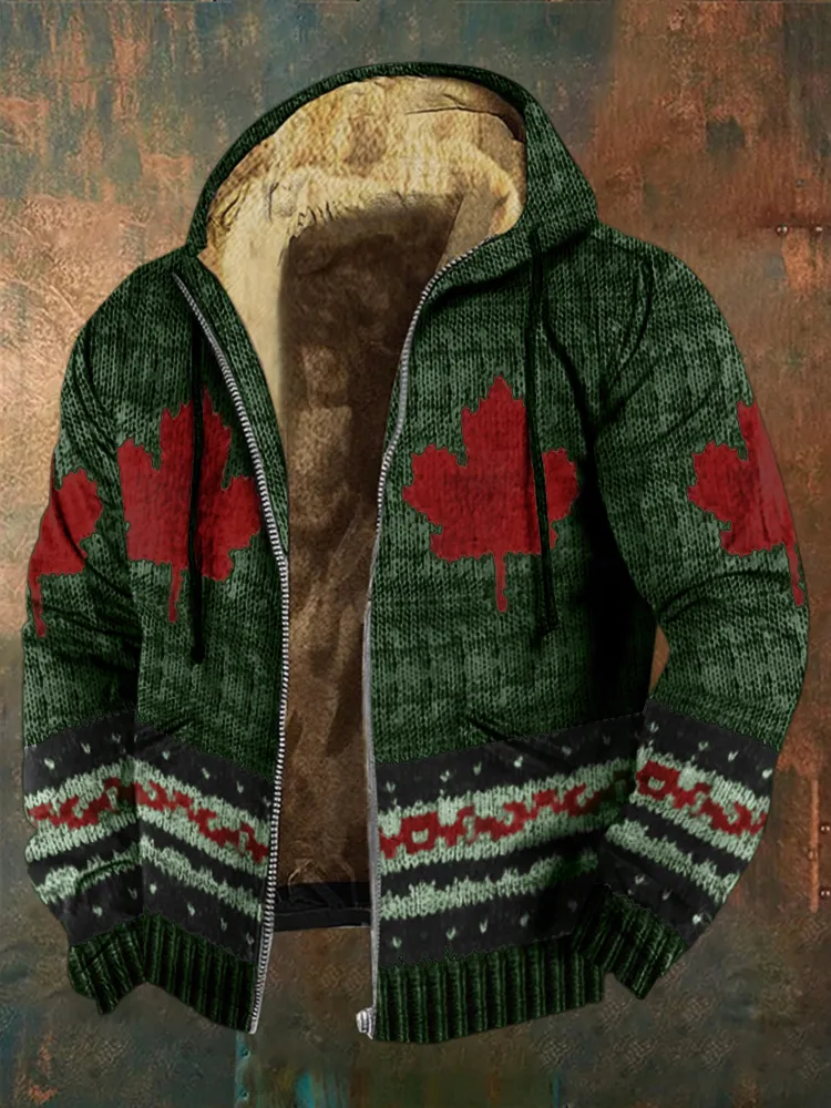 Men's Vintage Canada Maple Leaf Zipper Jacket