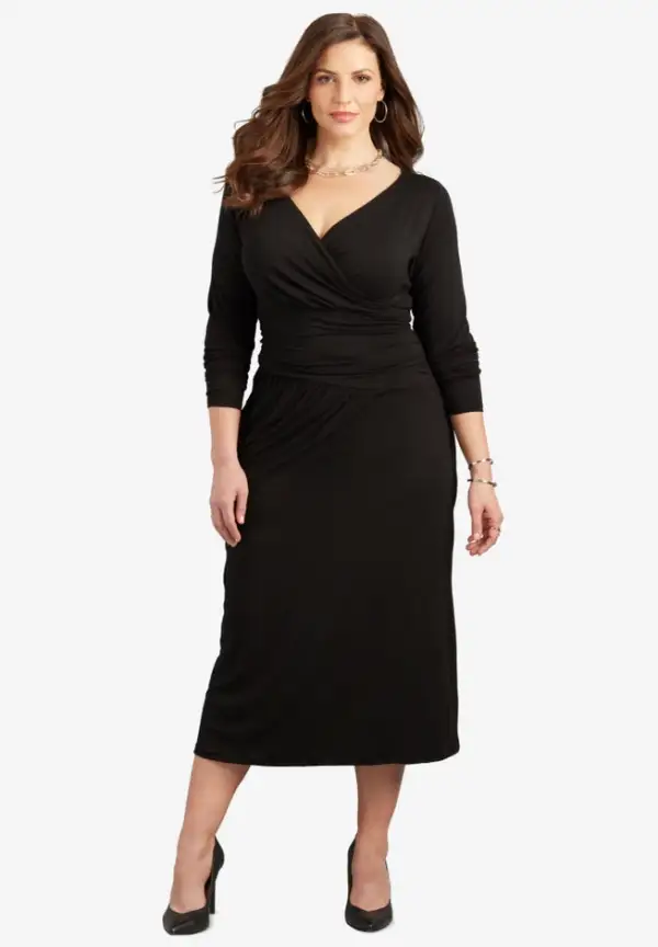 Curvy Collection Draped Midi Dress