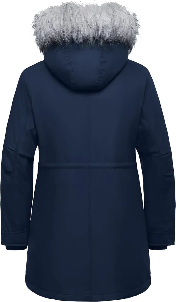 Women's Plus Size Winter Insulated Parka Coat with Faux Fur Hood