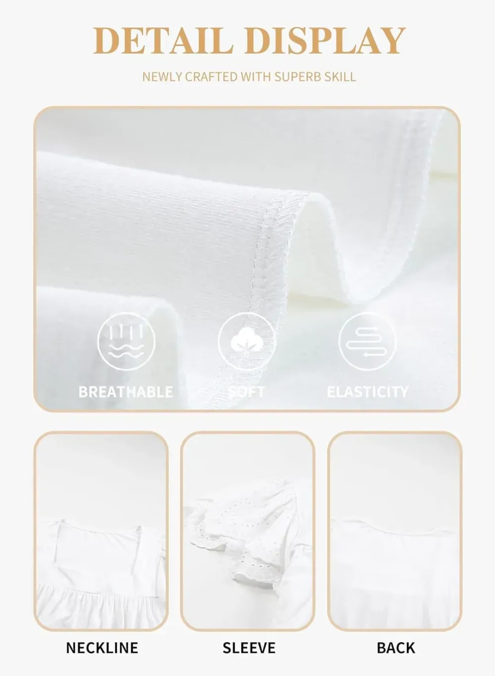 Eytino Womens Plus Size Tops Ruffle Short Sleeve Square Neck Summer Loose Casual Tee Shirts(1X-5X)