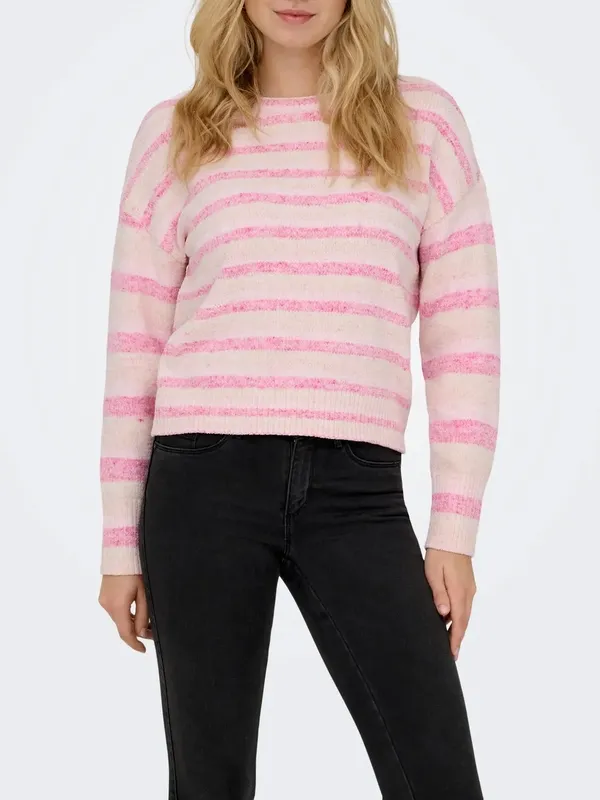 Striped Knit Long Sleeve Sweater