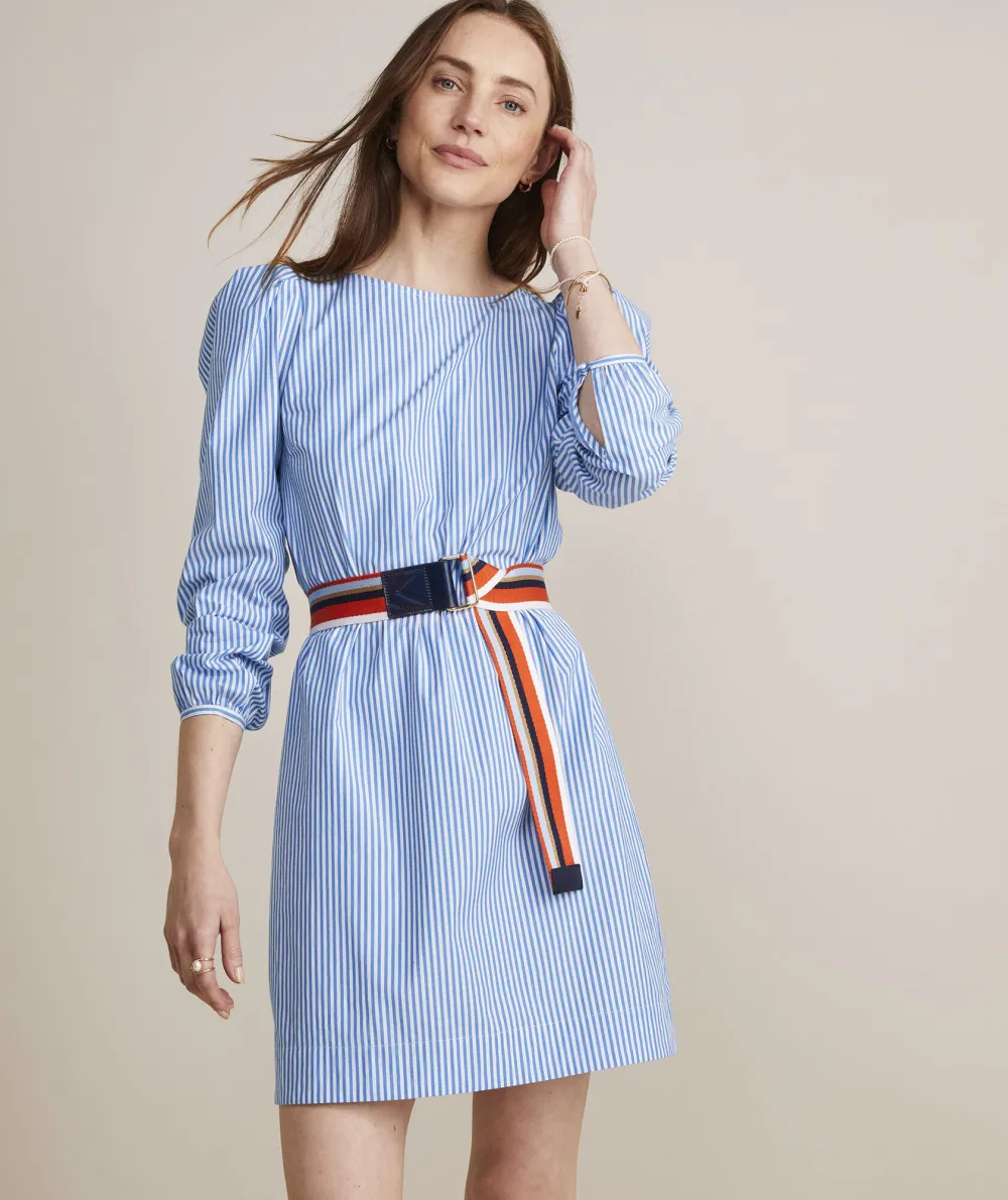 Poplin Puff-Sleeve Dress