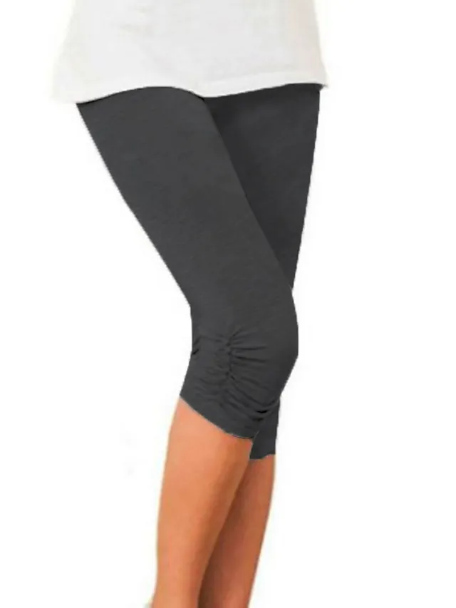 Women's Yoga Pants Sun Protection Tummy Control Butt Lift High Waist Yoga Fitness Gym Workout Capri Leggings Bottoms Violet Black White Sports Activewear High Elasticity Skinny