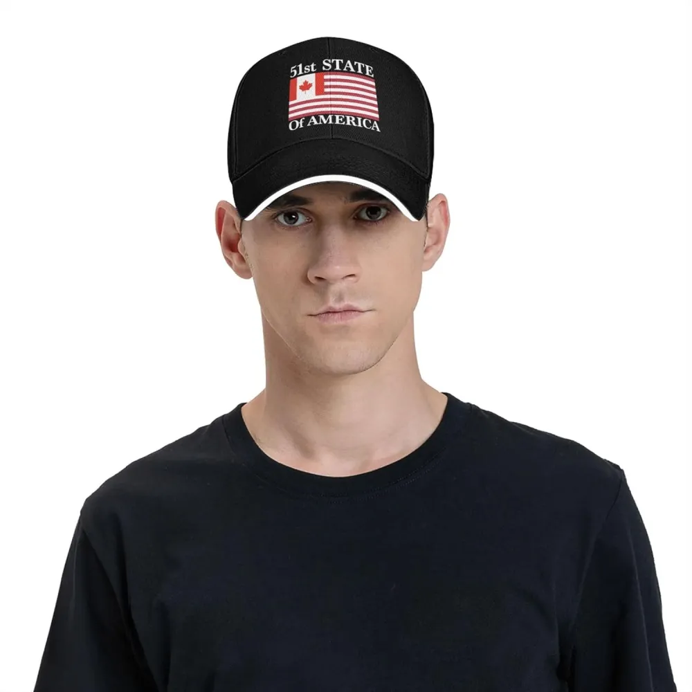 51st State Make Canada 51st State Hat Make America Canada Great Again Hat Cap for Men Women Black
