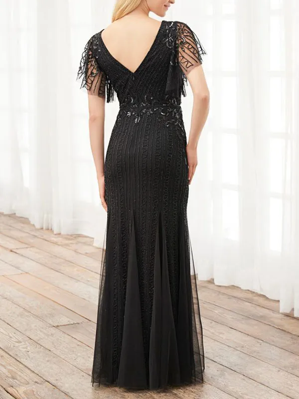 mesh temperament elegant party ladies dress