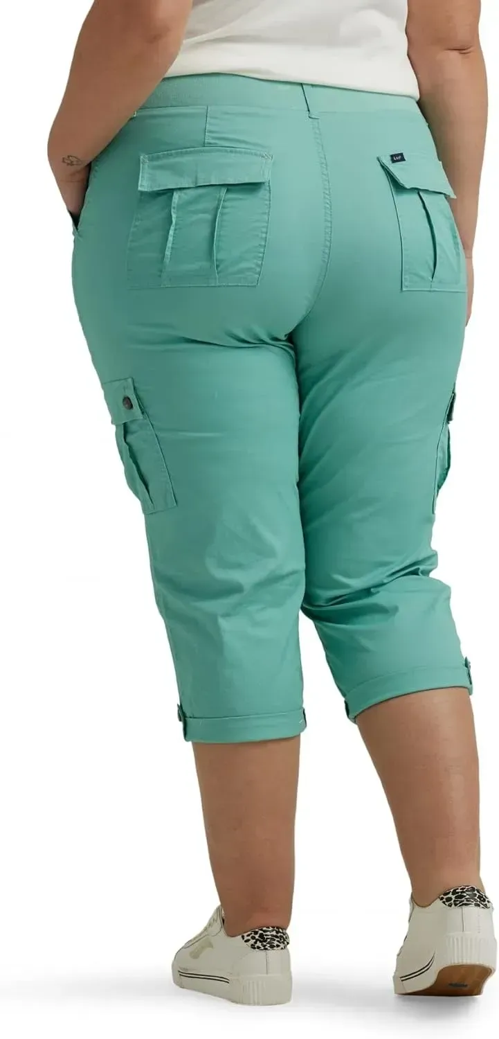 Lee Women's Plus Size Ultra Lux Comfort with Flex-to-go Cargo Capri Pant