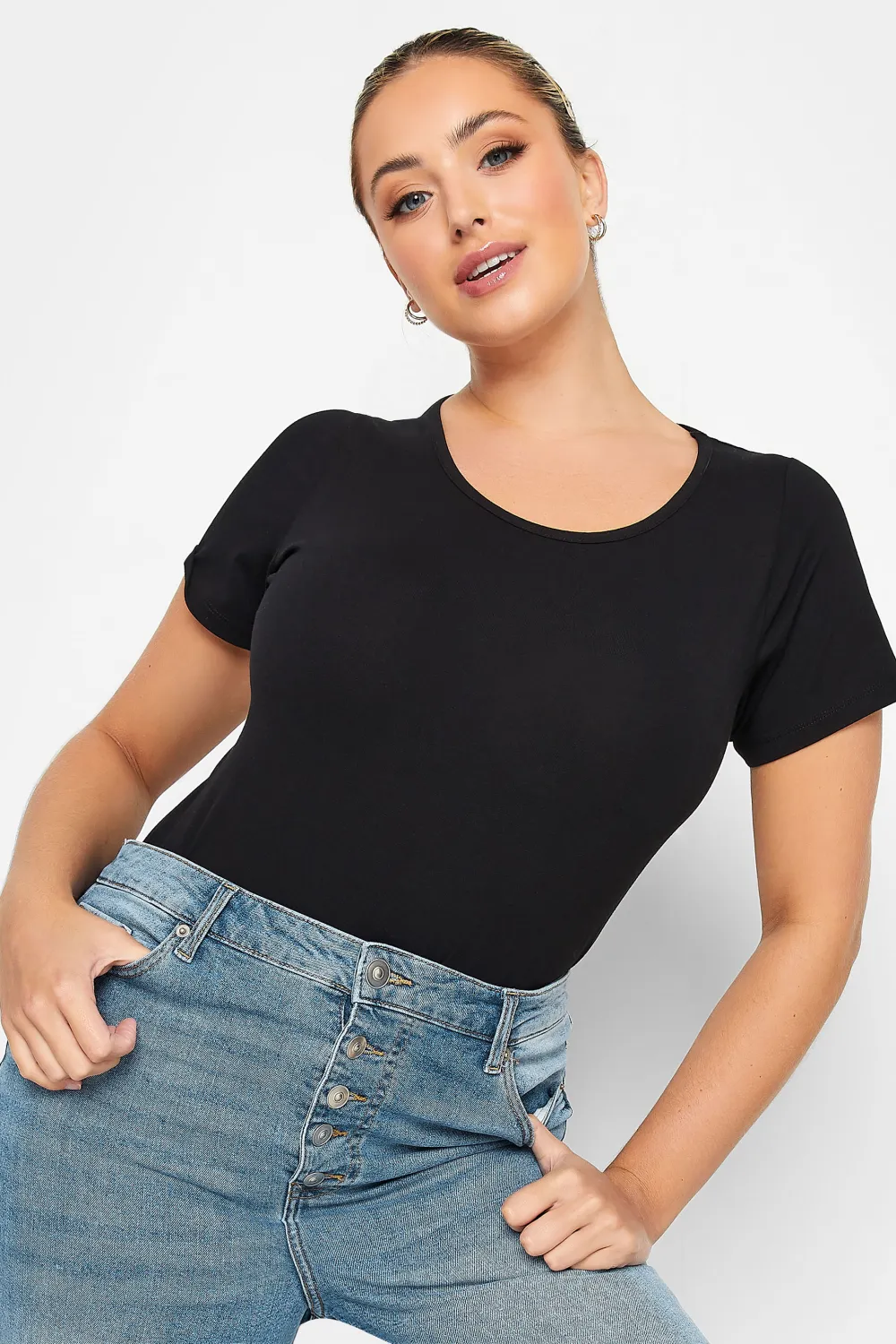 YOURS Curve Mid Blue Stretch Flared Jeans