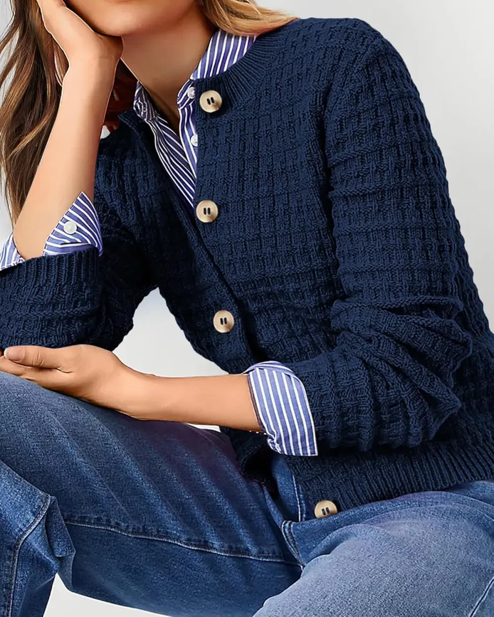Women's Knit Cardigan Sweaters Casual Long Sleeve Open Front Button Down Trendy Jackets Outerwear